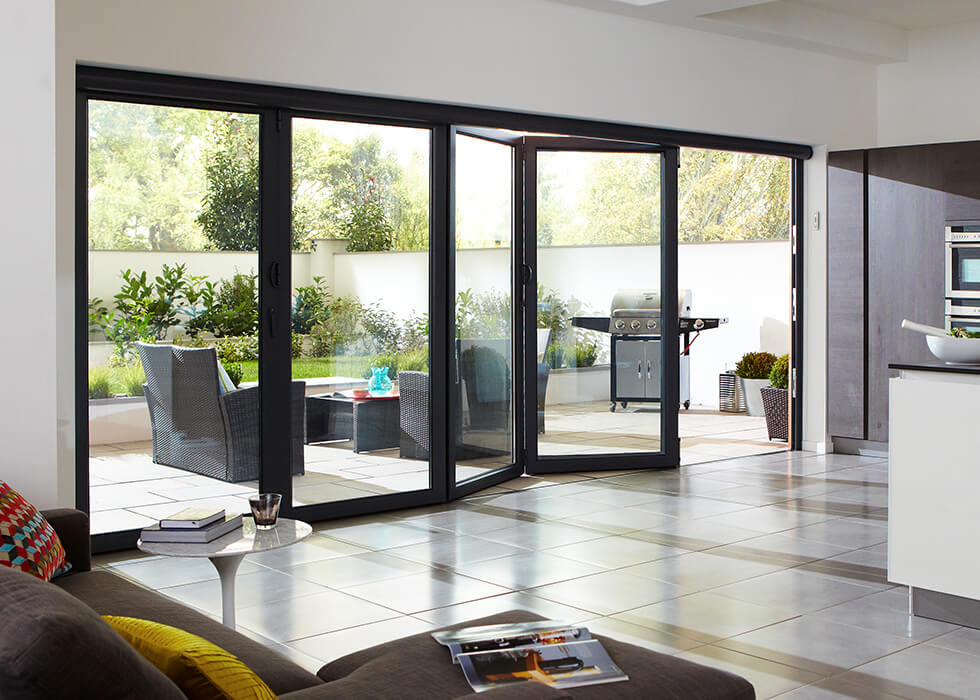 Kitchen aluminium bifold door
